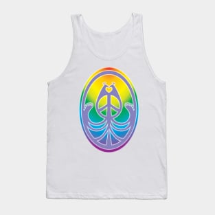 Peace, Love, and Peacocks (Rainbow w/Purple) Tank Top
